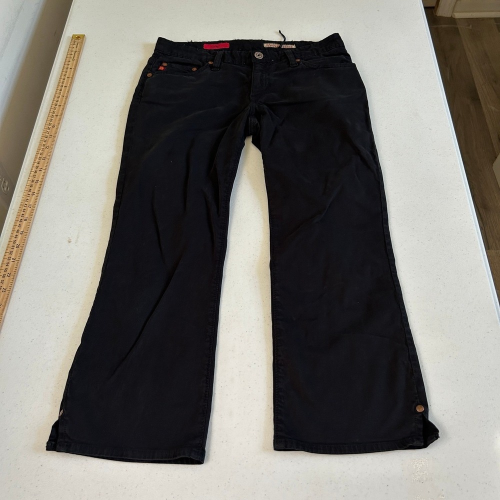 AG Adriano Goldschmied The Saga Black Bootcut Pants Womens 27R USA PLU1088-BLK